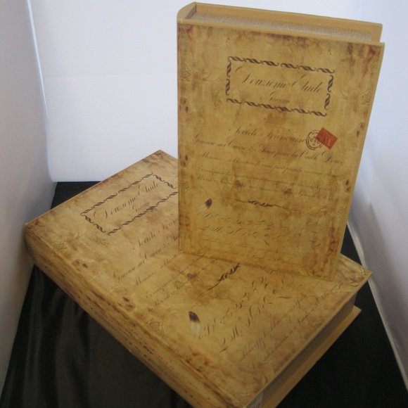 Nesting Book Boxes NWT Set of 2 Vintage Inspired - Picture 1 of 6